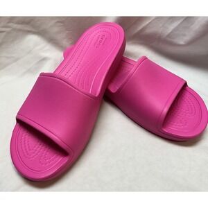 Crocs Kadee Slides Women's Hot Electric Pink Slip on Beach Pool Sandals NWOT